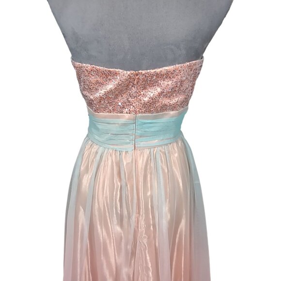 Vintage Blondie Nites Dress Peach Mint Ombre Beaded Prom Semi Formal Sz 11 - Picture 7 of 11
